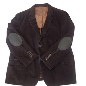 Andrew Fezza Corduroy Brown Blazer Elbow Patches Faux Pockets Lined Academia 48R